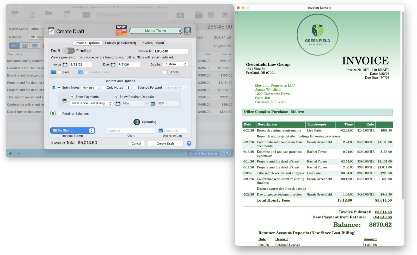 Live invoice preview