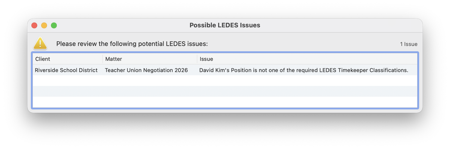 LEDES validation