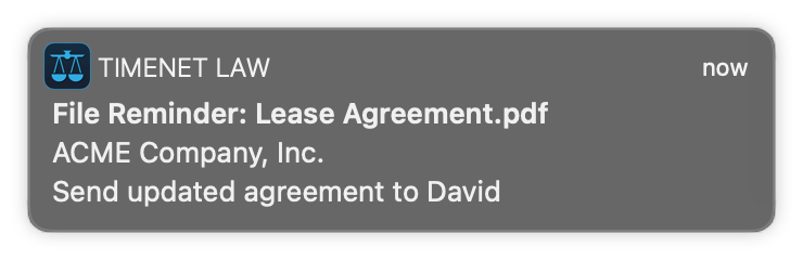 A Document Reminder Notification