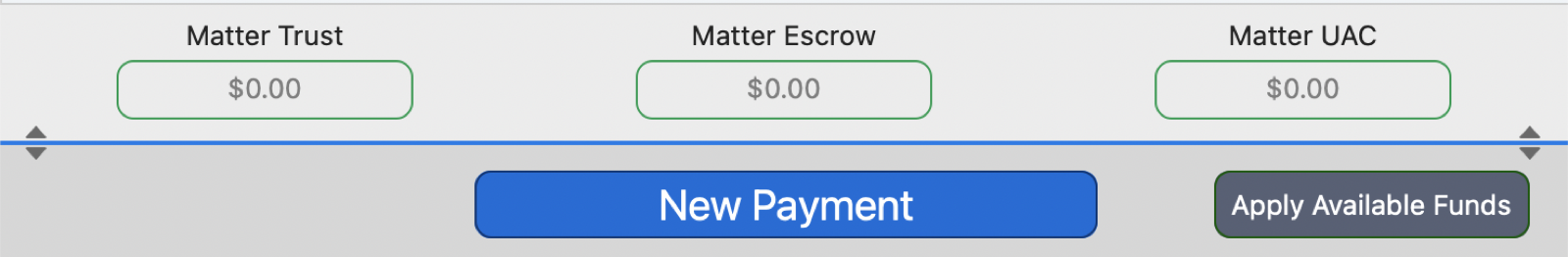 The Apply Available Funds button beside New Payment