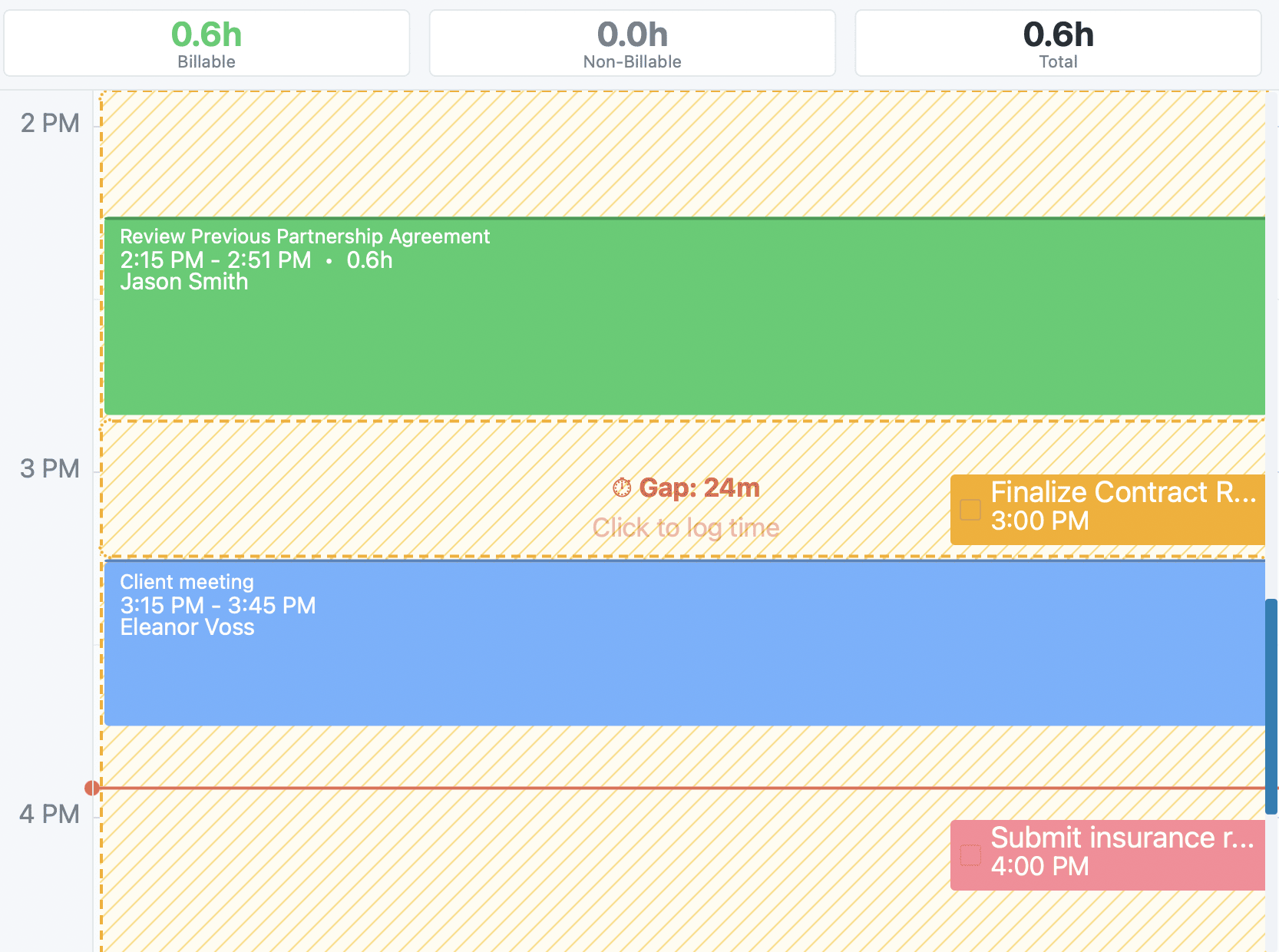 Close-up of Day View showing multiple color types side by side