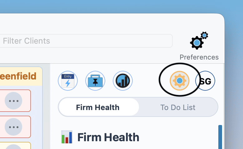 Launchpad Settings button in the right sidebar header